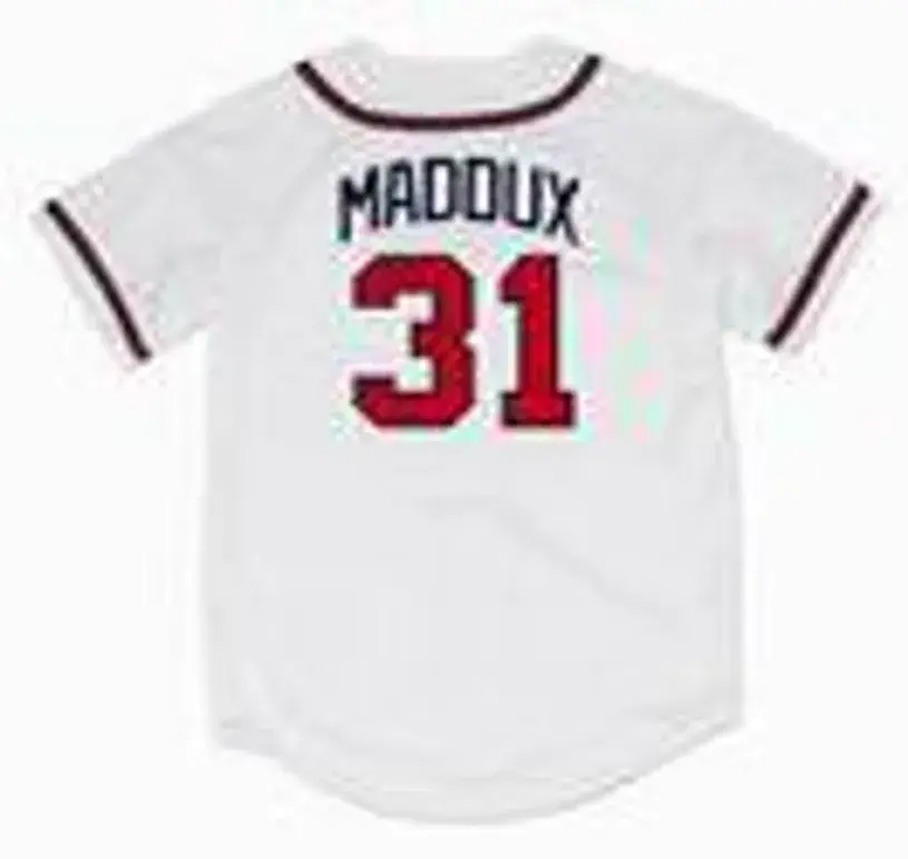 GREG MADDUX Atlanta Braves 1995 Home Majestic Throwback Baseball Jersey 