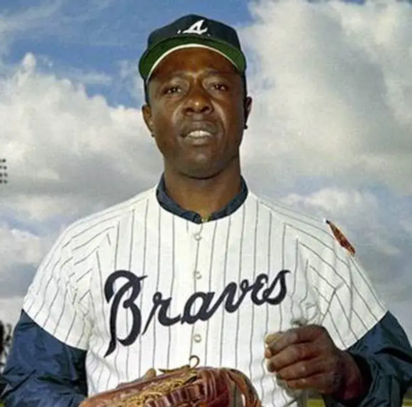 HANK AARON Atlanta Braves 1969 Majestic Throwback Home Baseball Jersey 