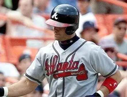 JAVIER LOPEZ Atlanta Braves 1995 Away Majestic Throwback Baseball Jersey 