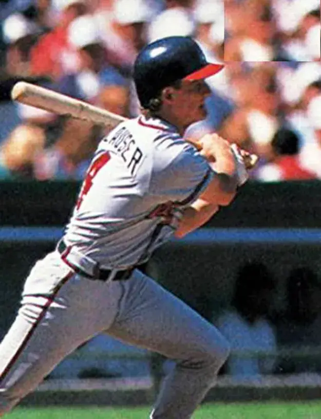 JEFF BLAUSER Atlanta Braves 1995 Away Majestic Throwback Baseball Jersey 