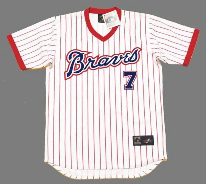 JEFF BURROUGHS Atlanta Braves 1978 Majestic Cooperstown Throwback Baseball Jersey 