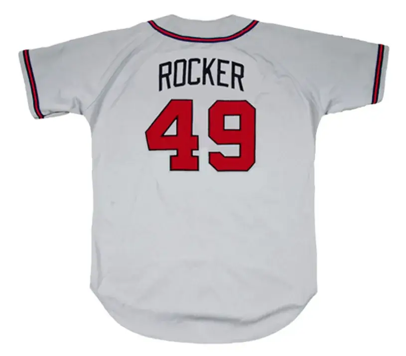 JOHN ROCKER Atlanta Braves 1999 Away Majestic Throwback Baseball Jersey 
