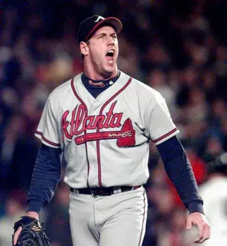 JOHN ROCKER Atlanta Braves 1999 Away Majestic Throwback Baseball Jersey 