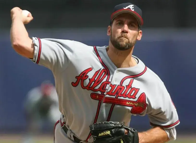 JOHN SMOLTZ Atlanta Braves 1995 Away Majestic Throwback Baseball Jersey 