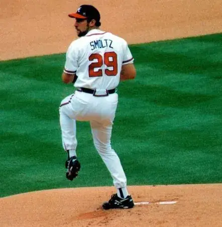 JOHN SMOLTZ Atlanta Braves 1995 Home Majestic Throwback Baseball Jersey 