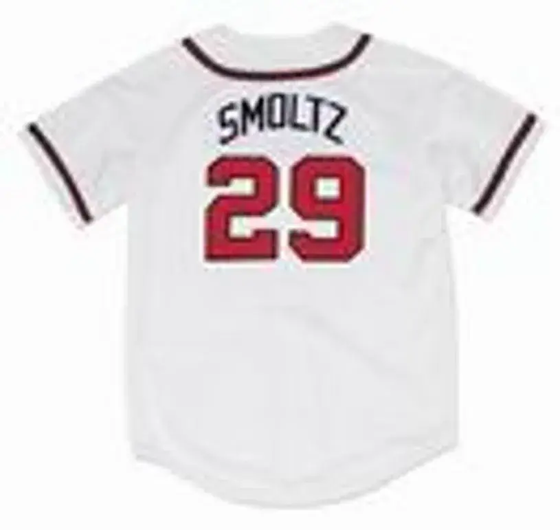 JOHN SMOLTZ Atlanta Braves 1995 Home Majestic Throwback Baseball Jersey 