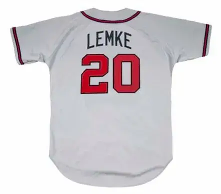 MARK LEMKE Atlanta Braves 1995 Away Majestic Throwback Baseball Jersey 