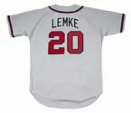 MARK LEMKE Atlanta Braves 1995 Away Majestic Throwback Baseball Jersey 