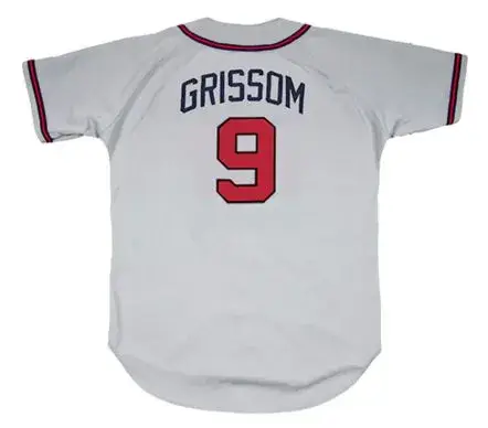 MARQUIS GRISSOM Atlanta Braves 1995 Away Majestic Throwback Baseball Jersey 