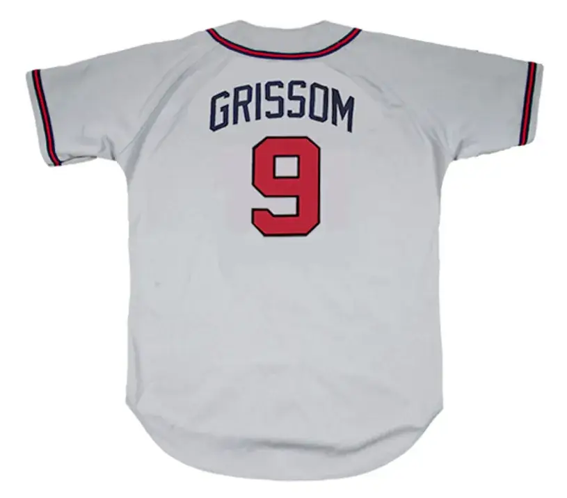 MARQUIS GRISSOM Atlanta Braves 1995 Away Majestic Throwback Baseball Jersey 