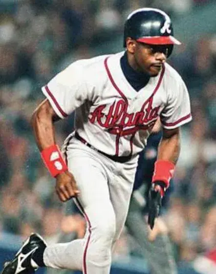 MARQUIS GRISSOM Atlanta Braves 1995 Away Majestic Throwback Baseball Jersey 