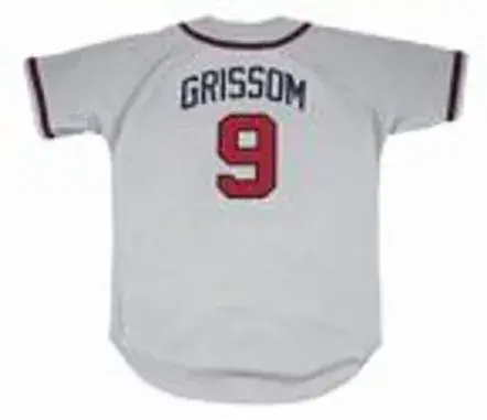 MARQUIS GRISSOM Atlanta Braves 1995 Away Majestic Throwback Baseball Jersey 