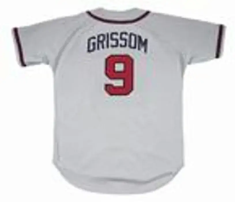 MARQUIS GRISSOM Atlanta Braves 1995 Away Majestic Throwback Baseball Jersey 