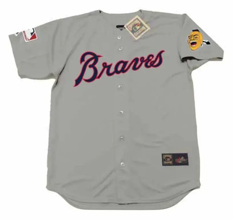 MILT PAPPAS Atlanta Braves 1969 Away Majestic Throwback Baseball Jersey