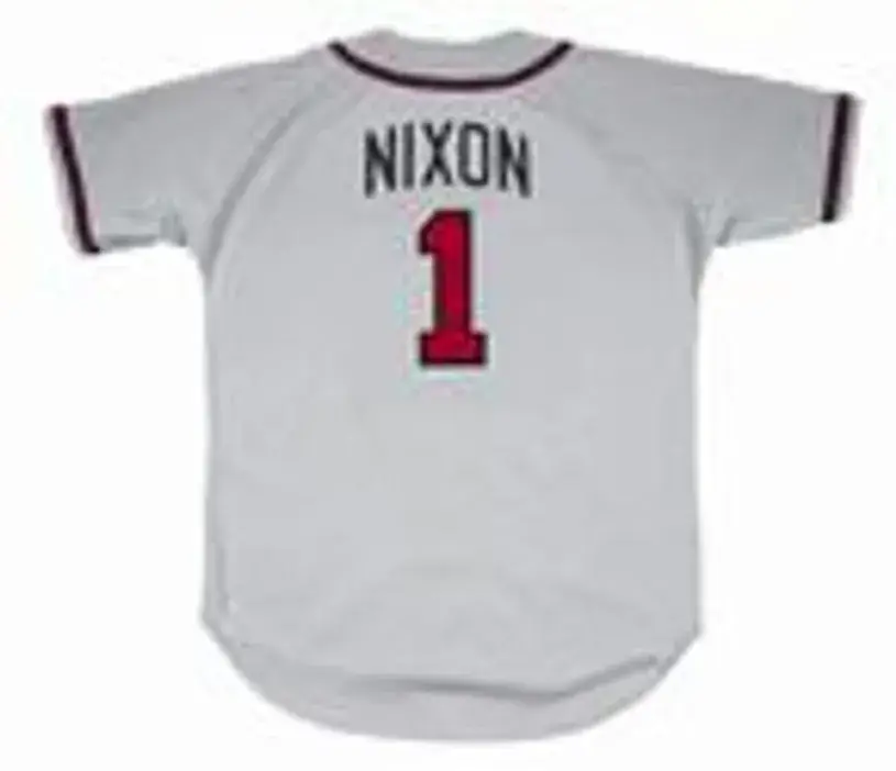 OTIS NIXON Atlanta Braves 1992 Away Majestic Throwback Baseball Jersey 