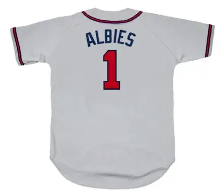 OZZIE ALBIES  Atlanta Braves Away Majestic Baseball Jersey 