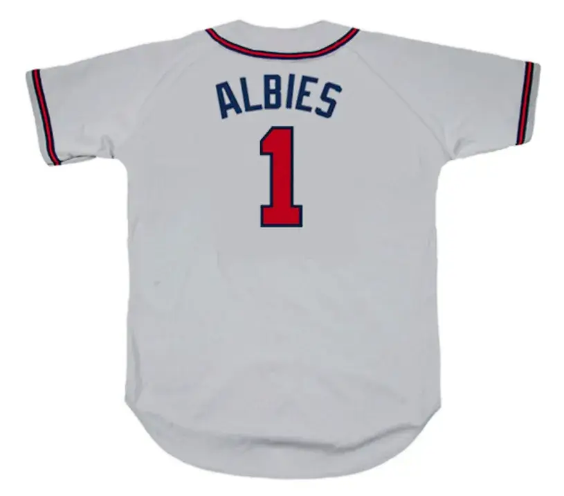 OZZIE ALBIES  Atlanta Braves Away Majestic Baseball Jersey 