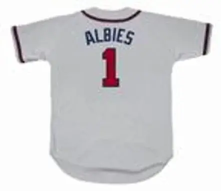 OZZIE ALBIES  Atlanta Braves Away Majestic Baseball Jersey 