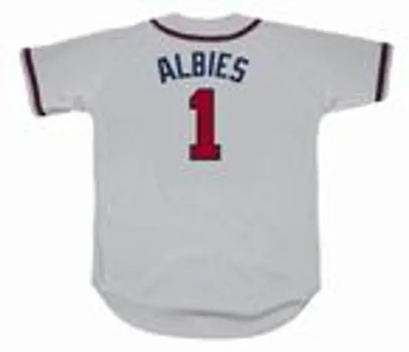 OZZIE ALBIES  Atlanta Braves Away Majestic Baseball Jersey 
