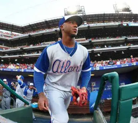 OZZIE ALBIES Atlanta Braves 1970’s Away Majestic Throwback Baseball Jersey 