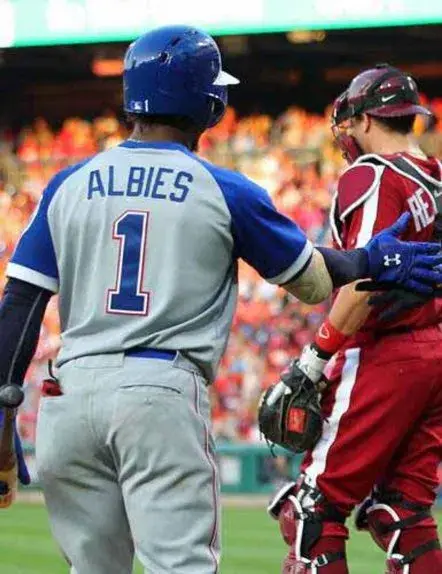 OZZIE ALBIES Atlanta Braves 1970’s Away Majestic Throwback Baseball Jersey 