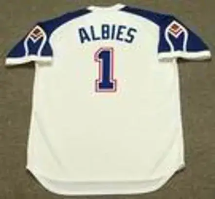 OZZIE ALBIES Atlanta Braves 1970’s Home Majestic Throwback Baseball Jersey 