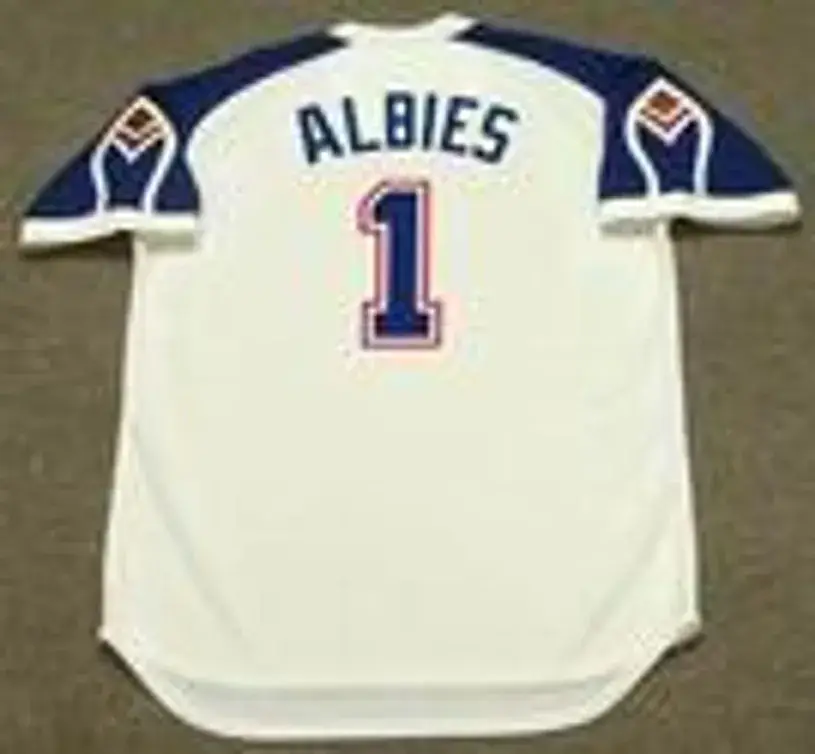OZZIE ALBIES Atlanta Braves 1970’s Home Majestic Throwback Baseball Jersey 