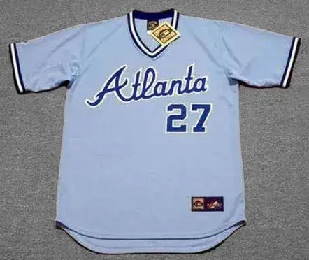 PASCUAL PEREZ Atlanta Braves 1983 Away Majestic Throwback Baseball Jersey