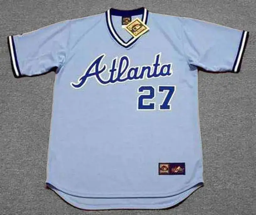 PASCUAL PEREZ Atlanta Braves 1983 Away Majestic Throwback Baseball Jersey
