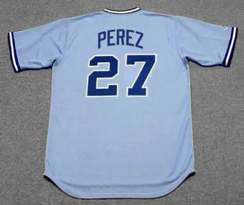 PASCUAL PEREZ Atlanta Braves 1983 Away Majestic Throwback Baseball Jersey 