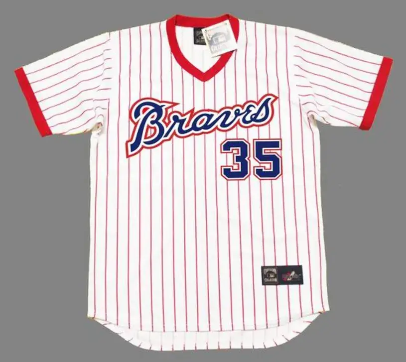 PHIL ‘KNUCKSIE” NIEKRO Atlanta Braves 1976 Home Majestic Throwback Baseball Jersey