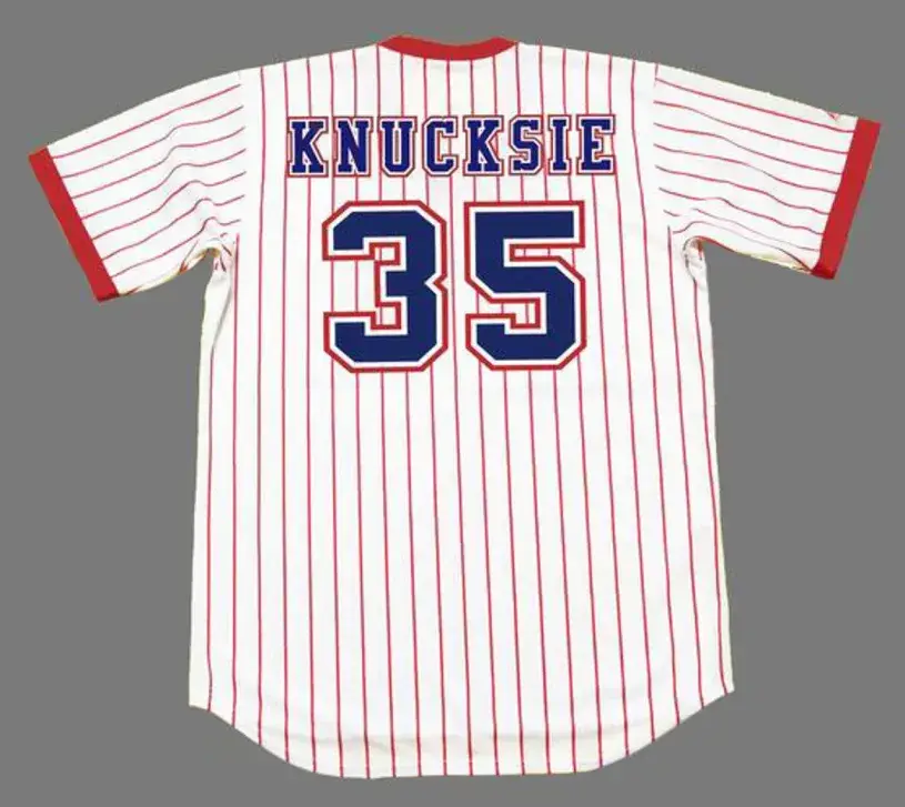 PHIL ‘KNUCKSIE” NIEKRO Atlanta Braves 1976 Home Majestic Throwback Baseball Jersey 