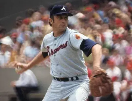 PHIL NIEKRO Atlanta Braves 1969 Away Majestic Throwback Baseball Jersey 