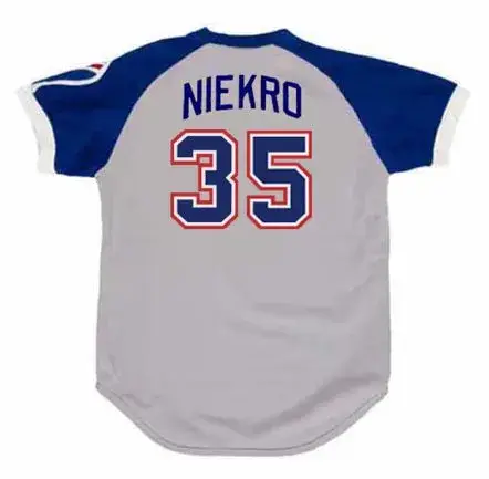 PHIL NIEKRO Atlanta Braves 1979 Away Majestic Throwback Baseball Jersey 