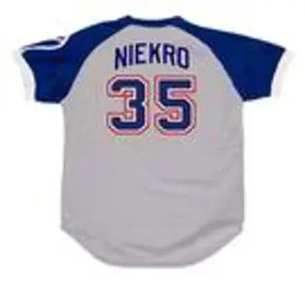 PHIL NIEKRO Atlanta Braves 1979 Away Majestic Throwback Baseball Jersey 