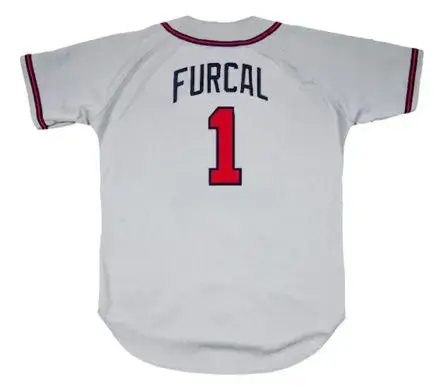 RAFAEL FURCAL Atlanta Braves 2003 Away Majestic Throwback Baseball Jersey 