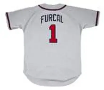 RAFAEL FURCAL Atlanta Braves 2003 Away Majestic Throwback Baseball Jersey 