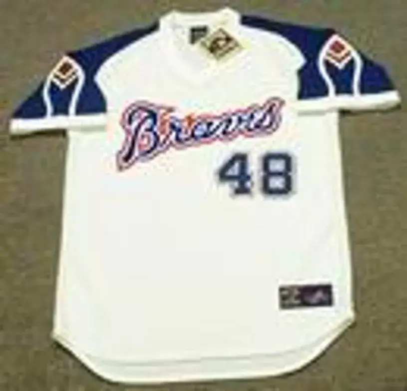 RALPH GARR Atlanta Braves 1974 Majestic Cooperstown Throwback Baseball Jersey 
