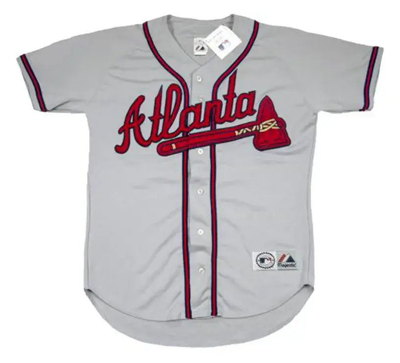 RON GANT Atlanta Braves 1992 Away Majestic Throwback Baseball Jersey