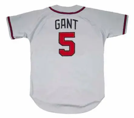 RON GANT Atlanta Braves 1992 Away Majestic Throwback Baseball Jersey 
