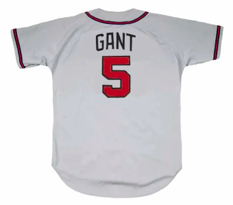 RON GANT Atlanta Braves 1992 Away Majestic Throwback Baseball Jersey 