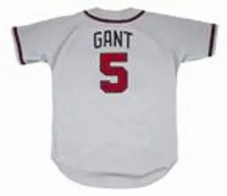 RON GANT Atlanta Braves 1992 Away Majestic Throwback Baseball Jersey 