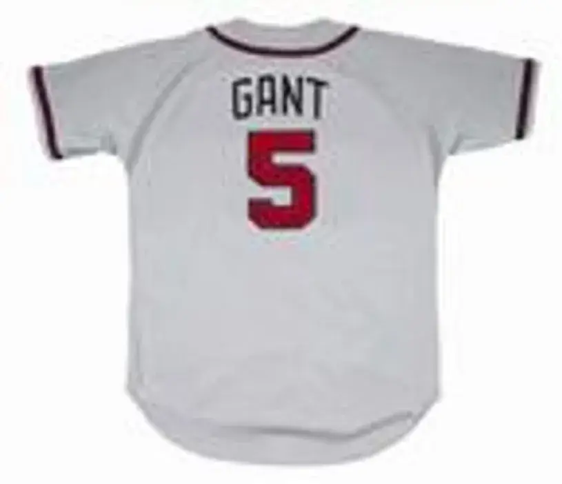 RON GANT Atlanta Braves 1992 Away Majestic Throwback Baseball Jersey 