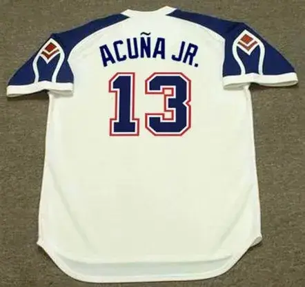 RONALD ACUNA JR. Atlanta Braves 1970’s Home Majestic Throwback Baseball Jersey 