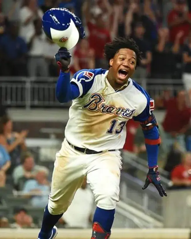 RONALD ACUNA JR. Atlanta Braves 1970’s Home Majestic Throwback Baseball Jersey 