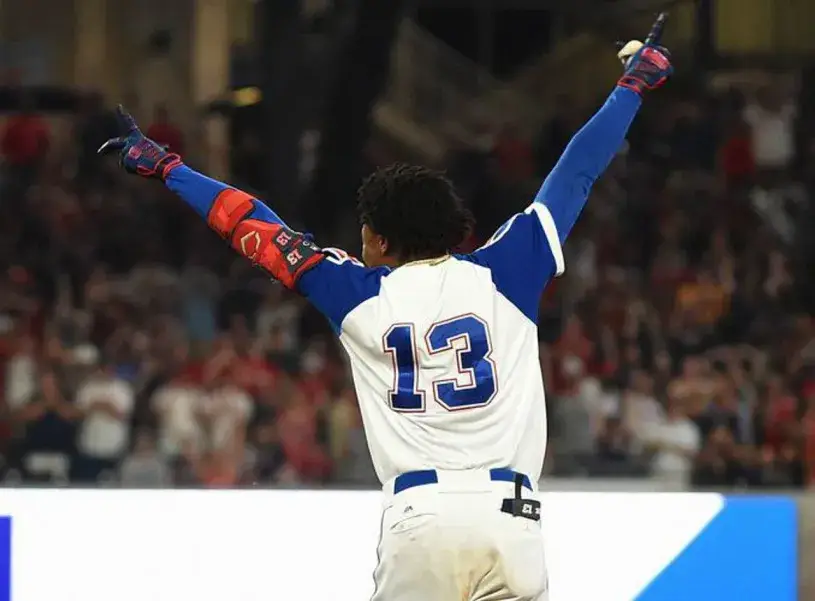 RONALD ACUNA JR. Atlanta Braves 1970’s Home Majestic Throwback Baseball Jersey 