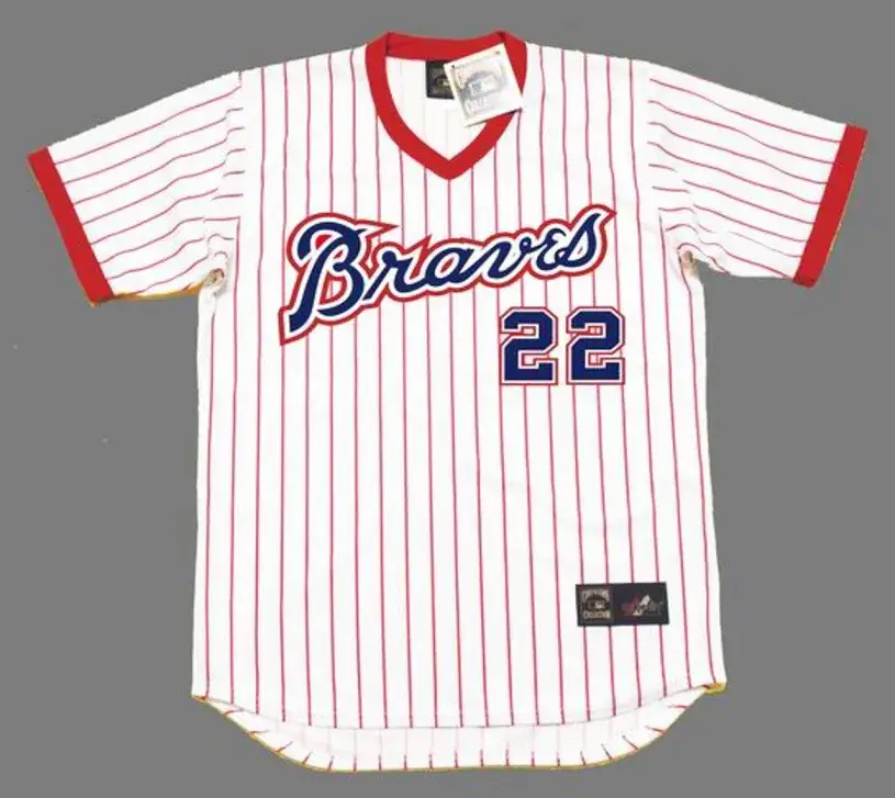 ROWLAND OFFICE Atlanta Braves 1978 Majestic Cooperstown Throwback Baseball Jersey 