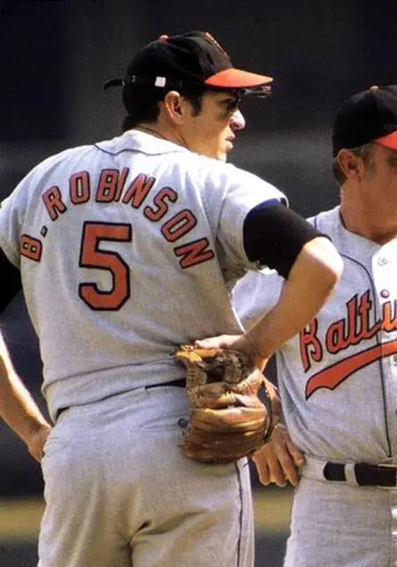 BROOKS ROBINSON Baltimore Orioles 1969 Majestic Cooperstown Away Baseball Jersey 
