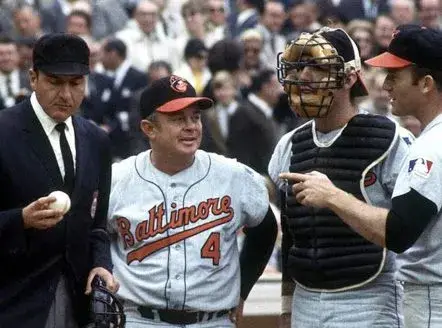 EARL WEAVER Baltimore Orioles 1969 Majestic Cooperstown Away Baseball Jersey 