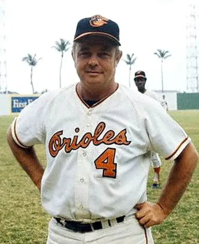 EARL WEAVER Baltimore Orioles 1969 Majestic Cooperstown Home Baseball Jersey 